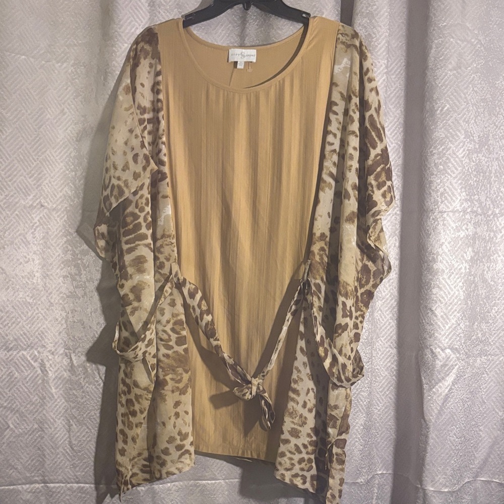 Sporto Leopard Print Tan Blouse